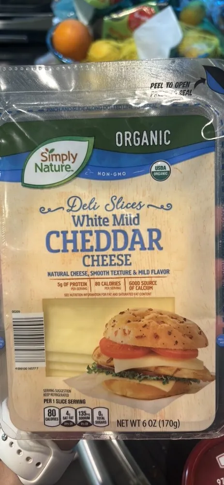 Organic Mild White Cheddar Deli-Sliced Cheese