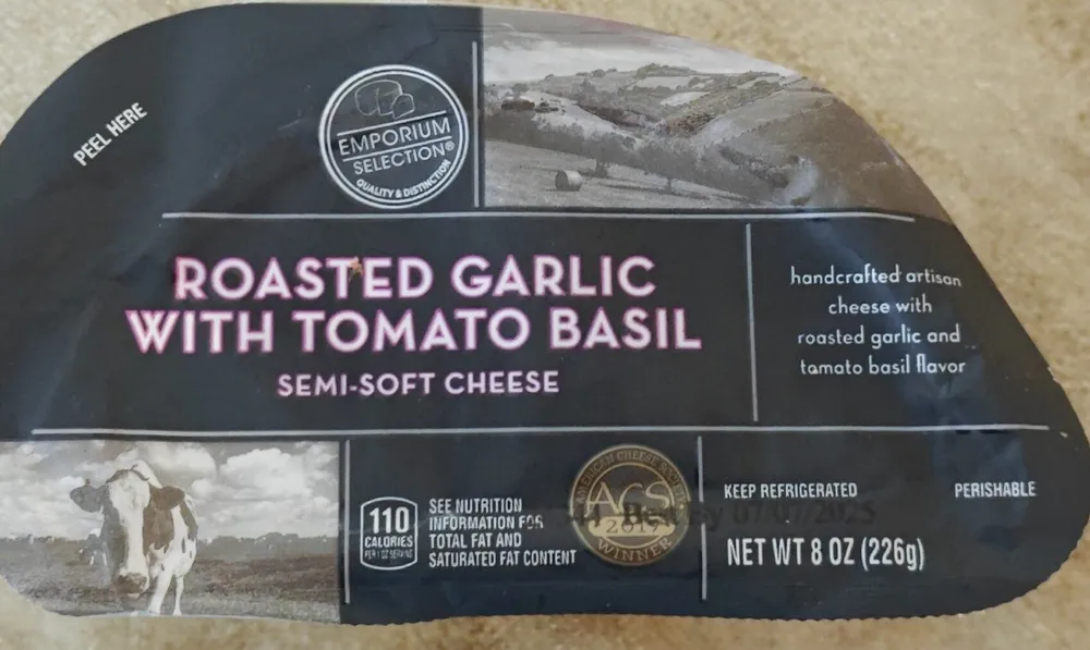 Roasted Garlic with Tomato Basil Semi-Soft Cheese