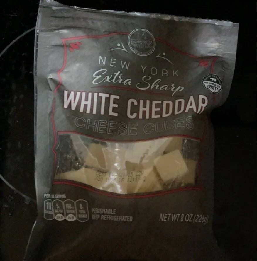White cheddar cheese cubes