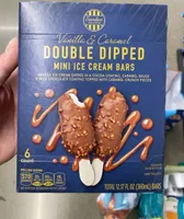 Double dipped mini ice cream bars vanilla and carmel