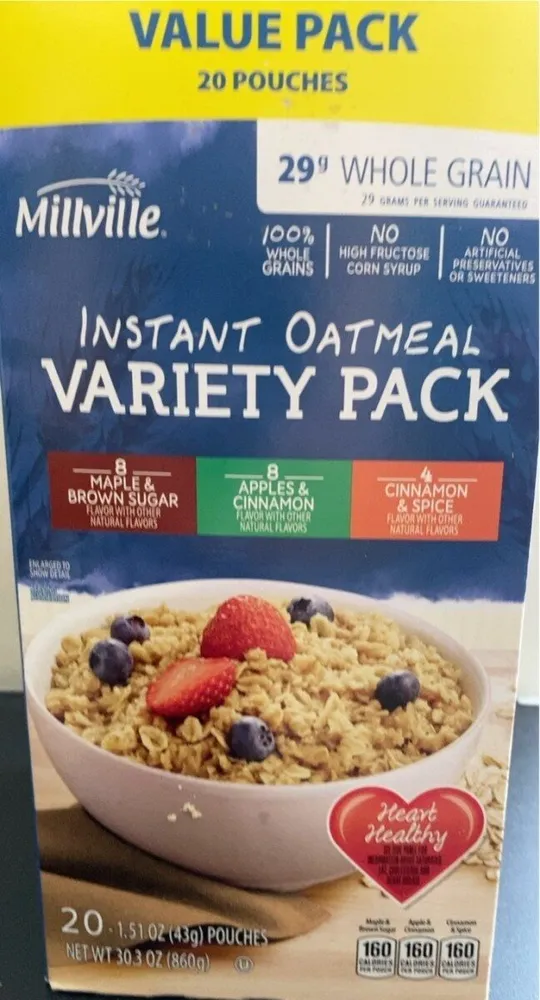 Instant oatmeal variety pack