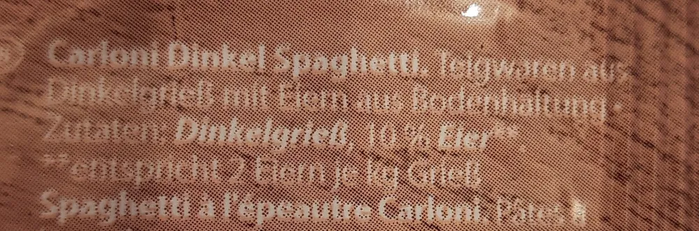 Dinkel Spaghetti