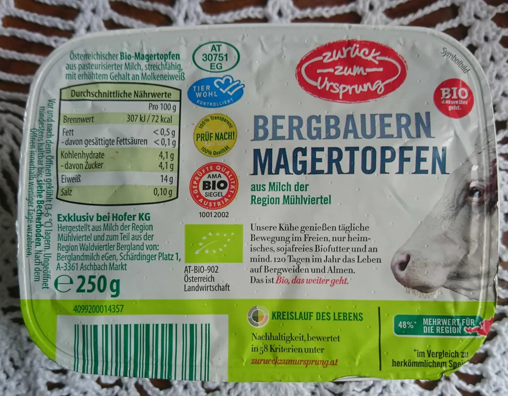 Bergbauern Magertopfen fettfrei