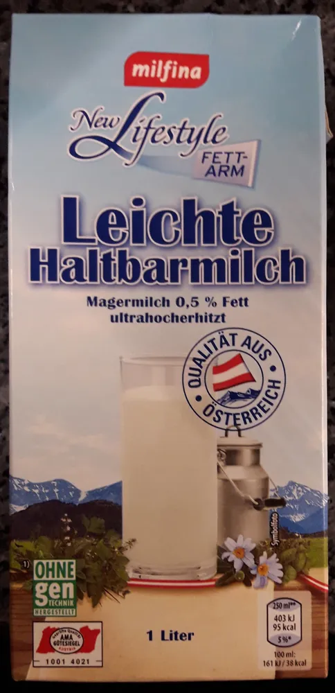 Haltbare Leichtmilch