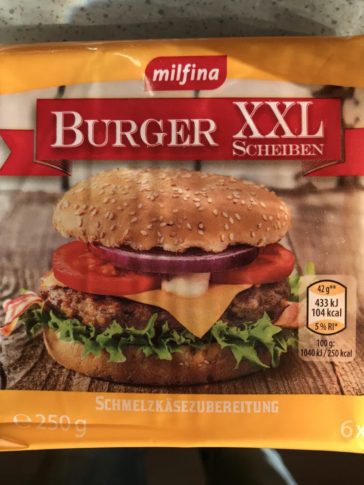 BURGER XXL SCHEIBEN SCHMELZKÄSEZUBEREITUNG