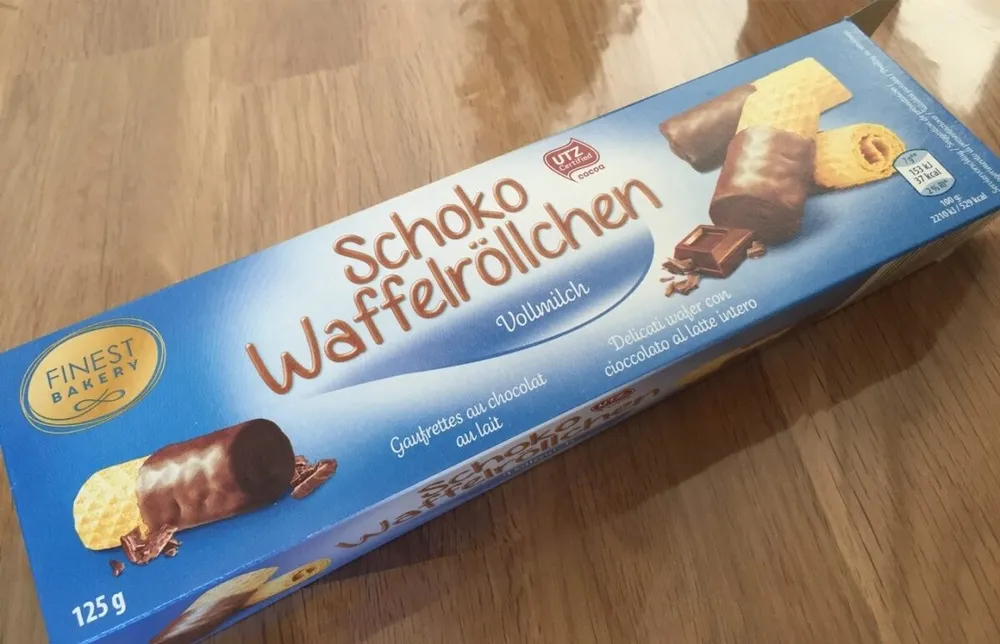 Schoko Waffelröllchen Gauffrettes au chocolat au lait
