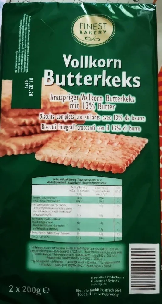 Vollkorn Butterkeks