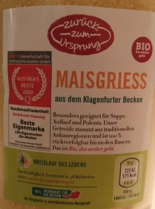 Österreichischer Bio-Maisgrieß