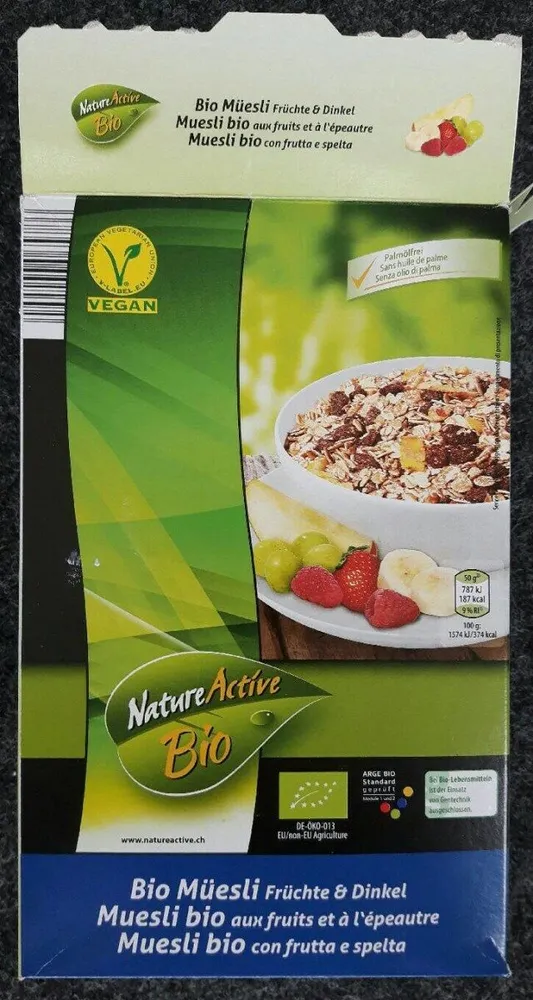 Muesli bio aux fruits et à l'épeautre