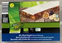 Barre fruitée bio a la banane et aux fruits de la passion
