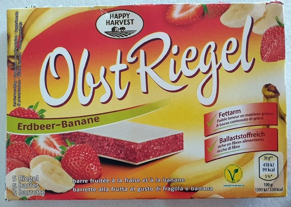 Obst Riegel epres-banános gyümölcsszelet