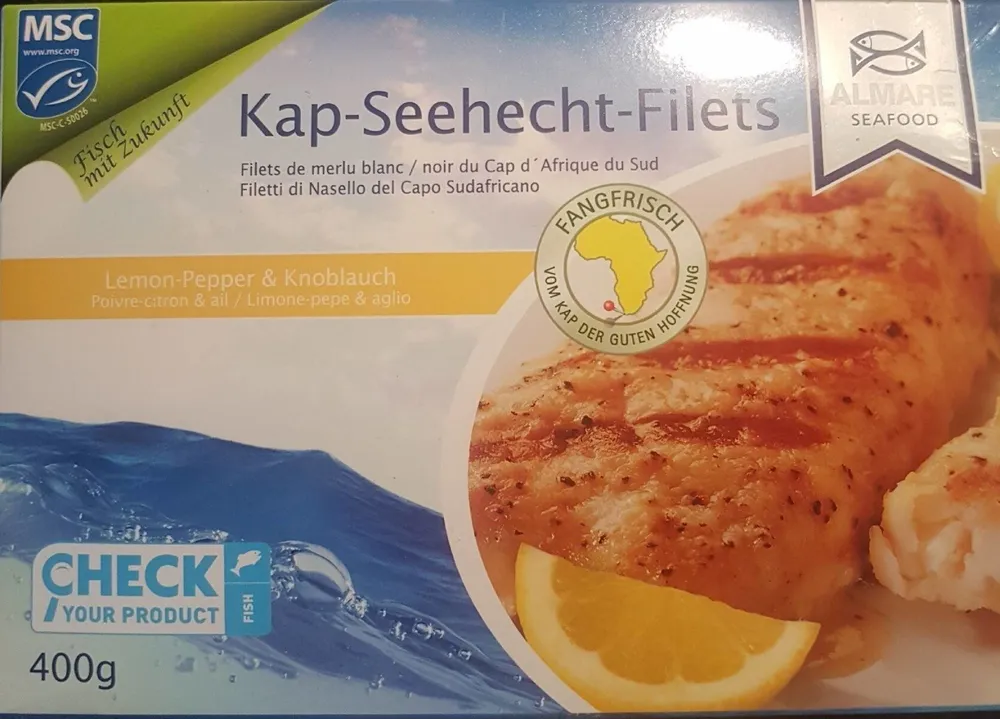 Filets de merlu blanc / noir du cap d'Afrique du Sud
