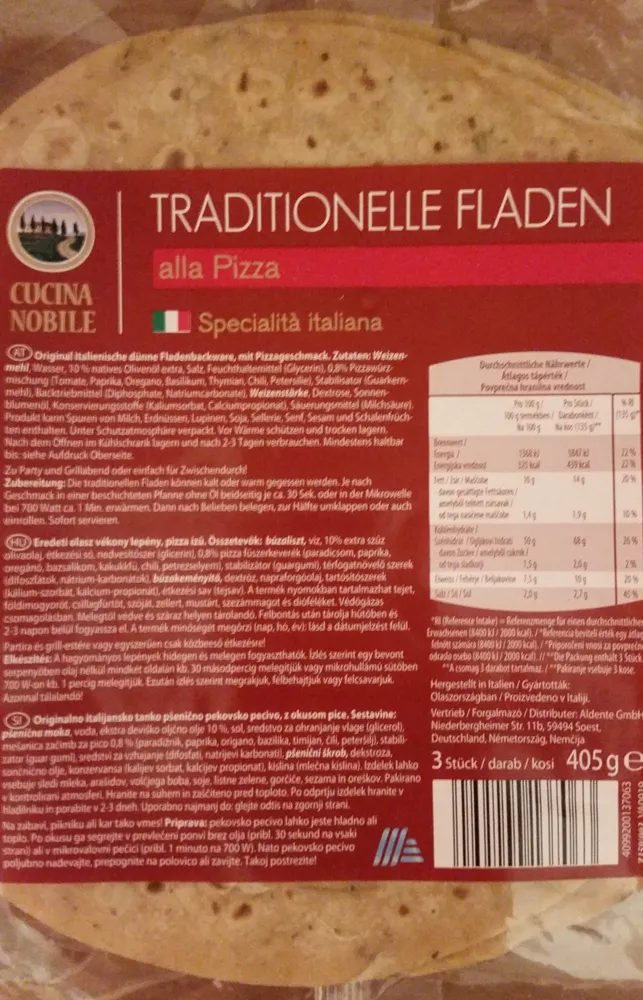 Traditionelle Fladen alla Pizza