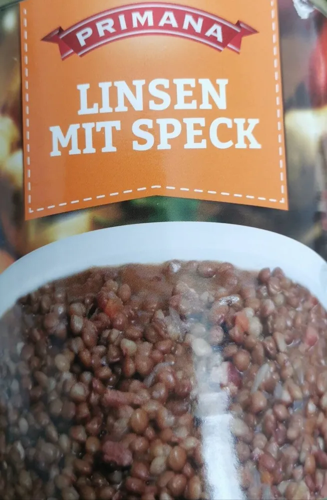 Linsen mit Speck