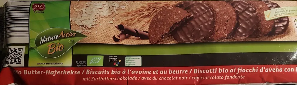 Biscotti bio ai fiocchi d'avena con burro e cioccolato fondente