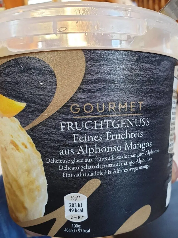 Glace aux fruits mangue Alphonso