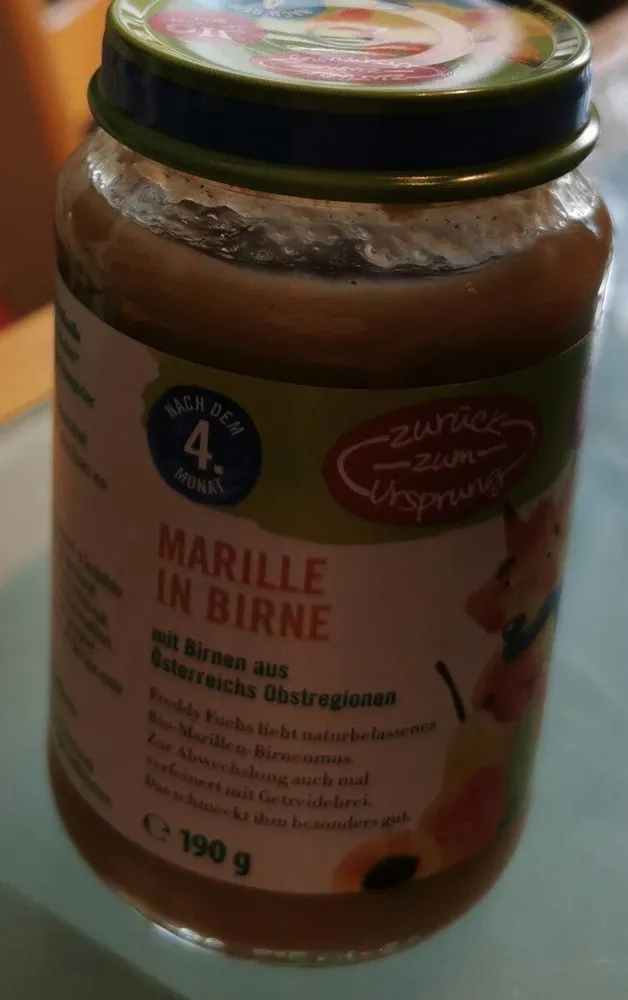 Babynahrung Marillen in Birne
