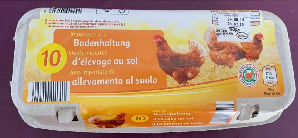 Oeufs importes d'elevage au sol