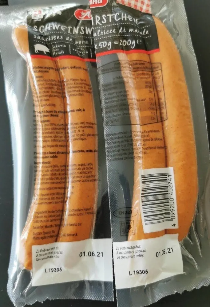 Saucisses de porc
