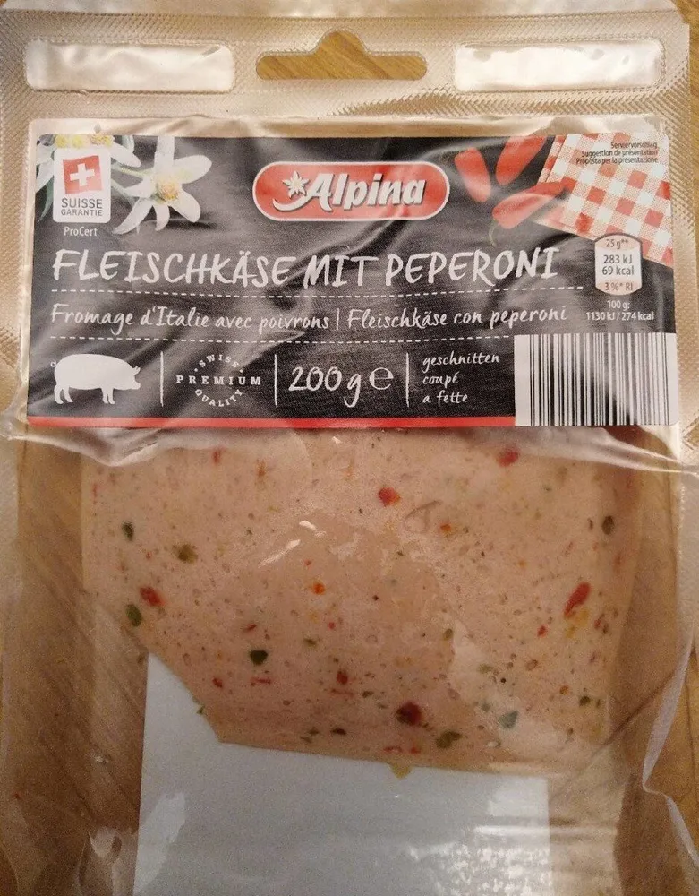 Fleischkäse mit Peperoni
