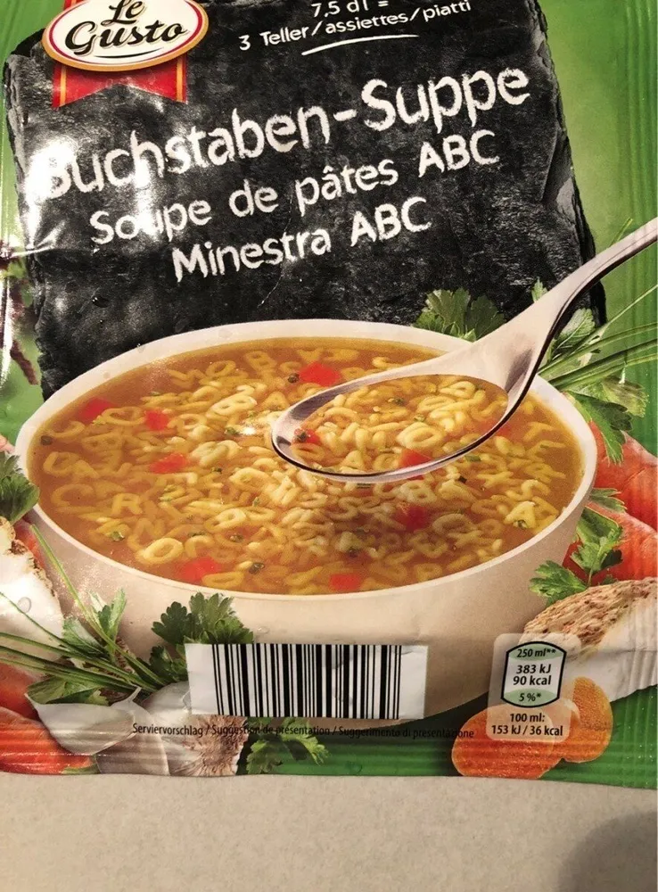 Soupe de pâtes ABC