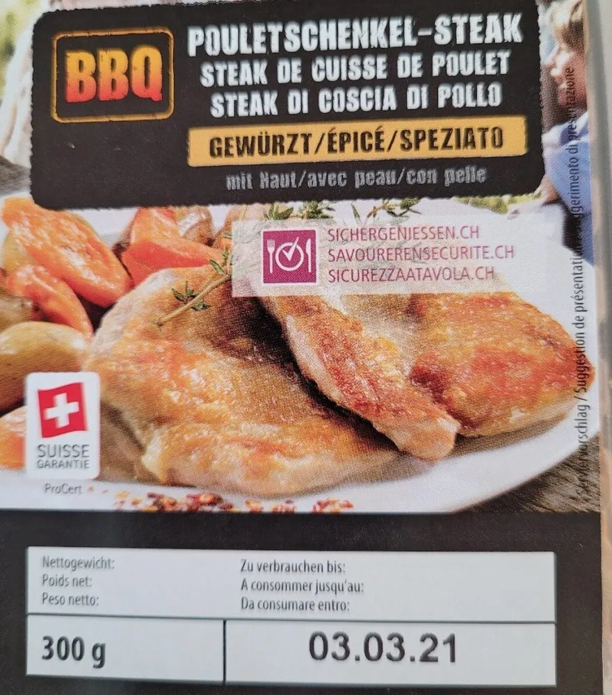 Steak de cuisse de poulet