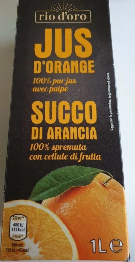 Jus d'orange avec pulpe