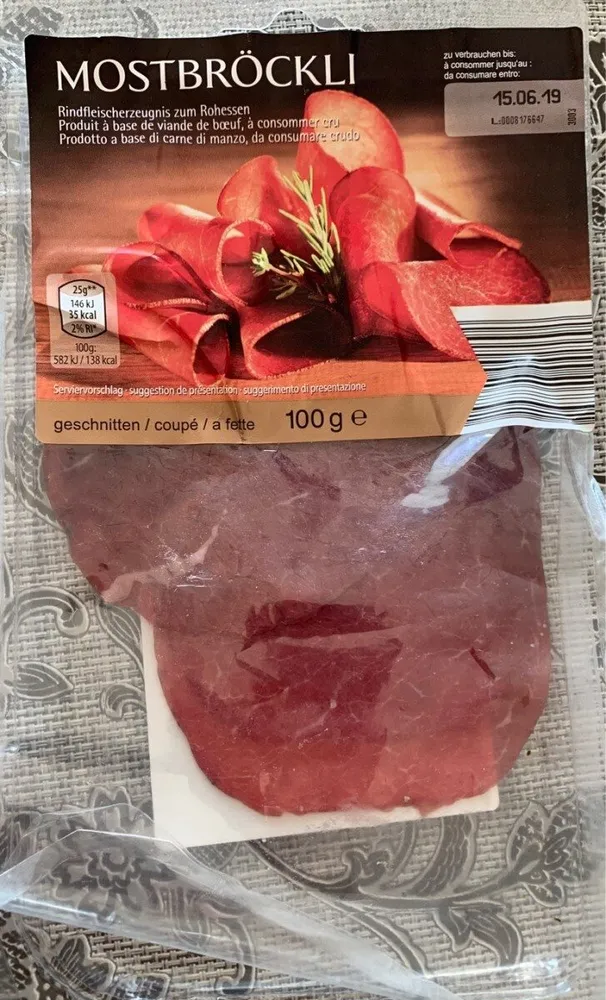 Viande de boeuf crue séchée