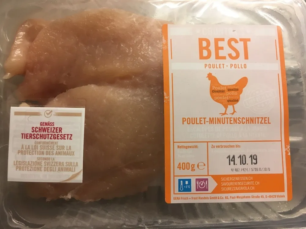 Minutenschnitzel de Poulet