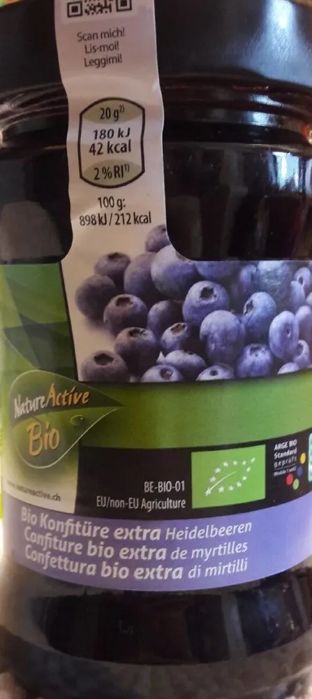 confettura bio extra di mirtilli