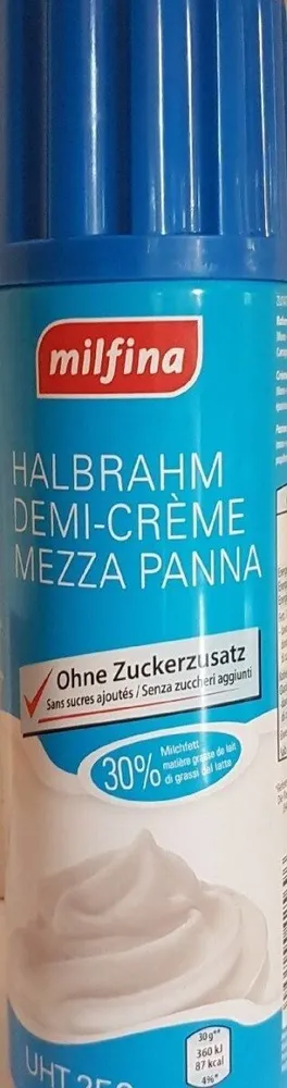 Demi-crème fouettée