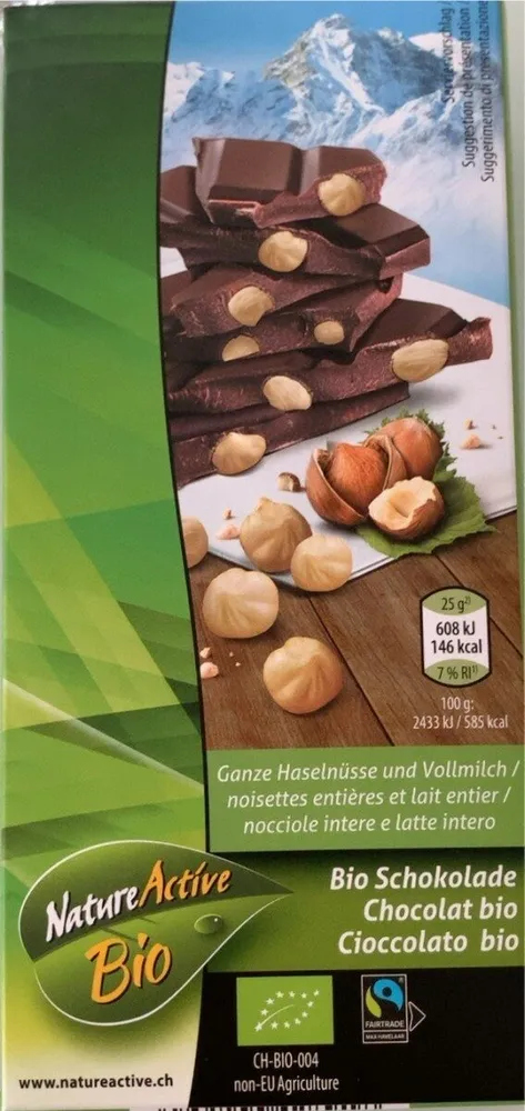Chocolat noisettes bio