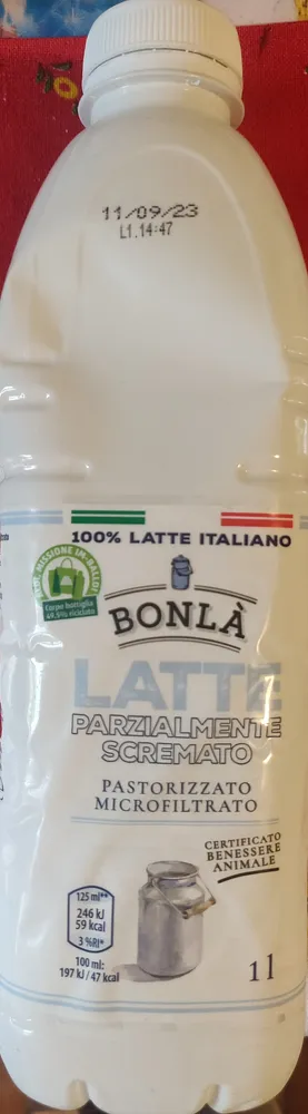 latte parzialmente scremato pastorizzato microfiltrato