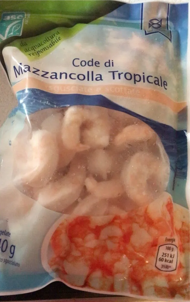 Code di mazzancolla tropicale