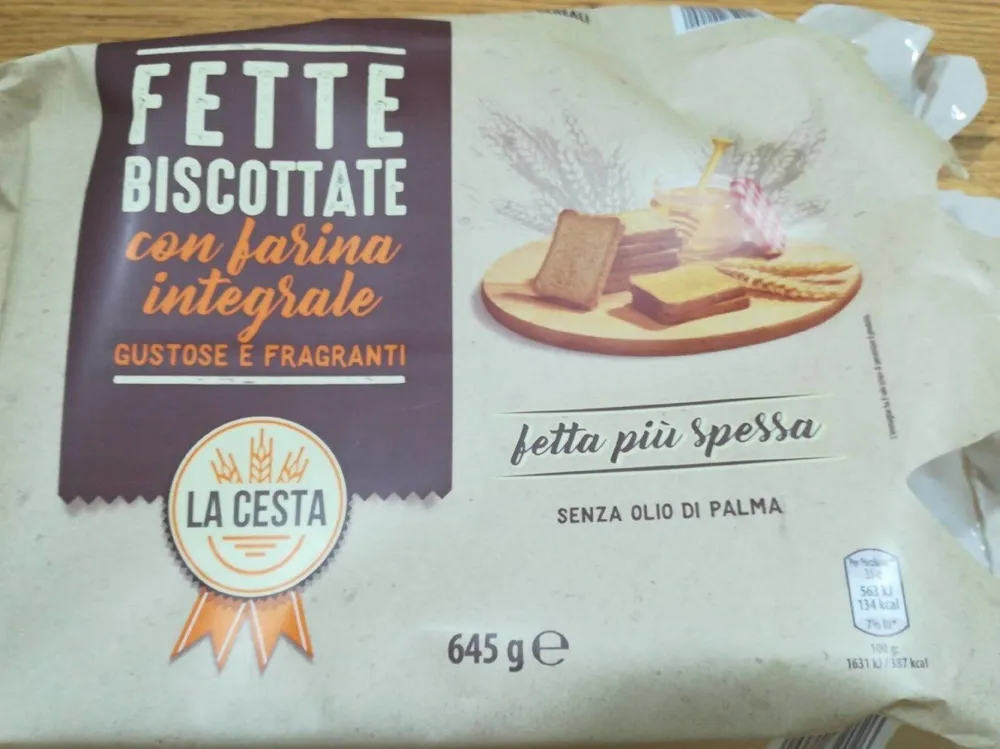 fette biscottate con farina integrale