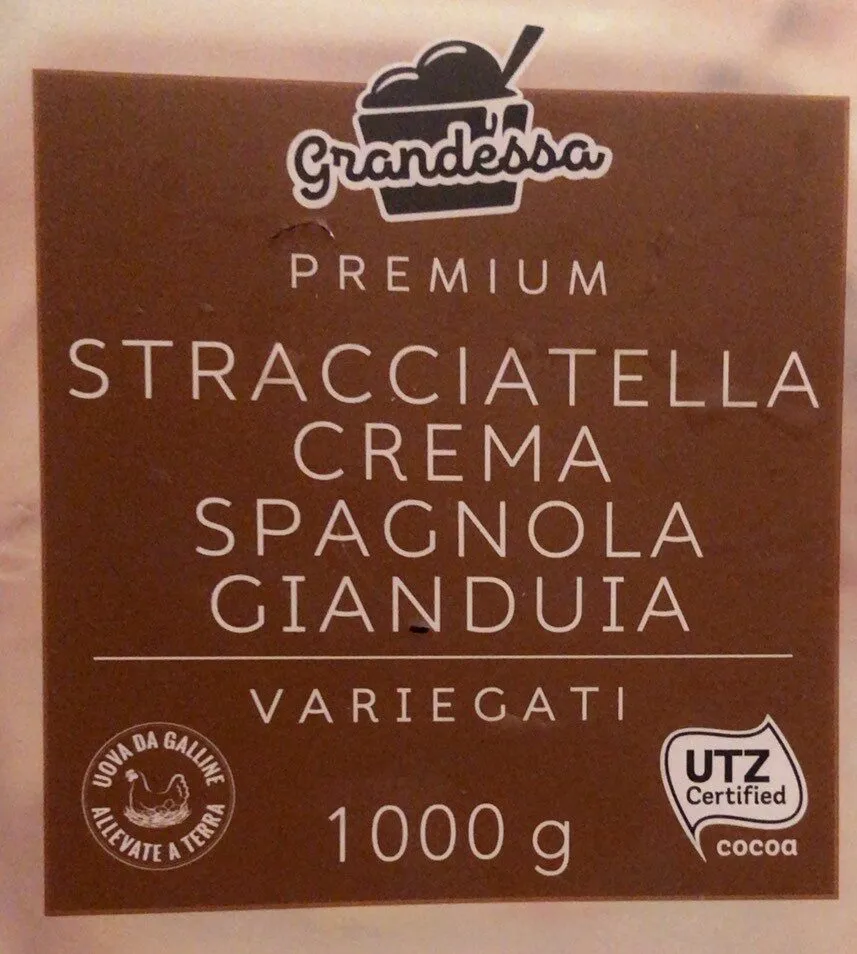 Premium stracciatella crema spagnola gianduia variegati