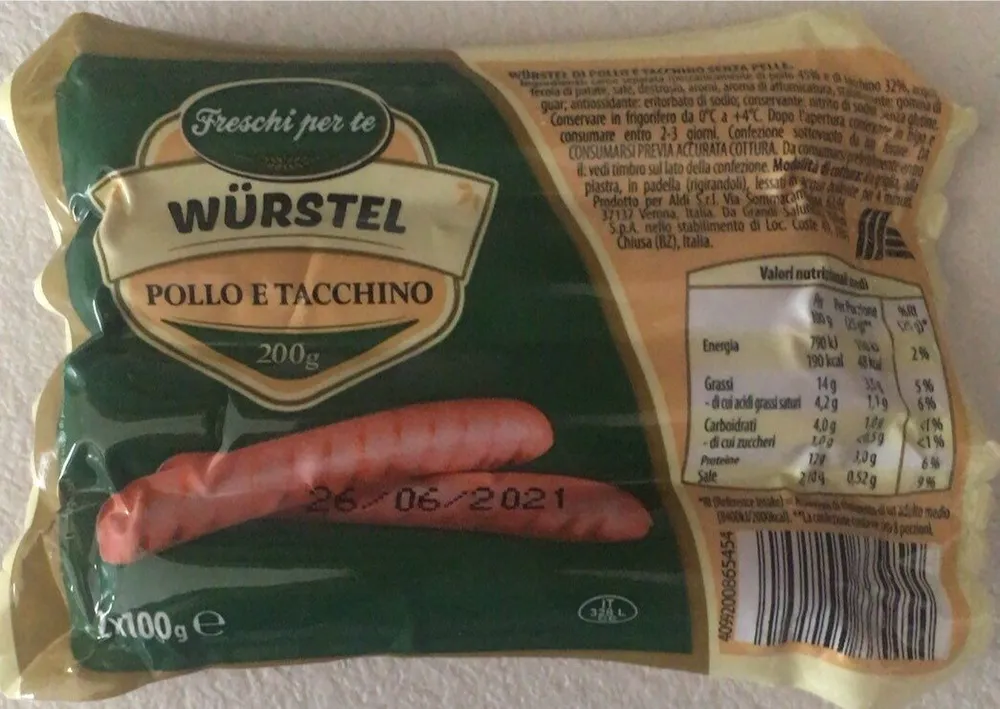Würstel pollo e tacchino