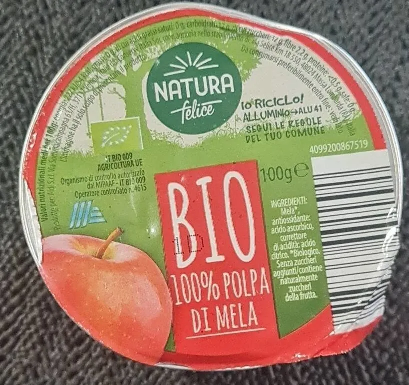 Bio polpa di mela