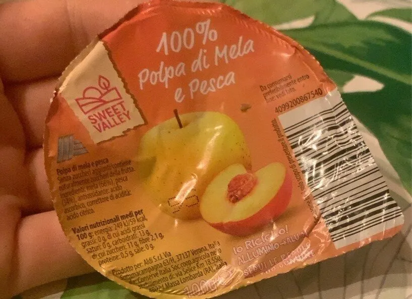 100% polpa di mela e pesca