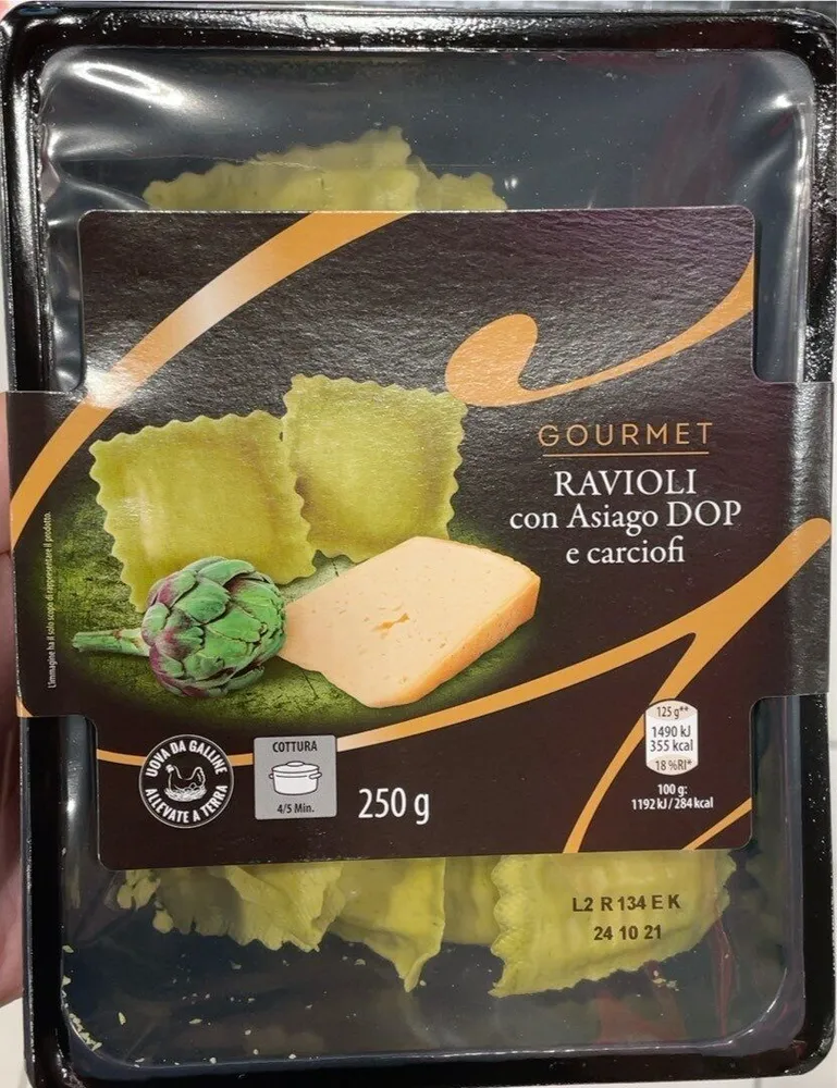 Ravioli con Asiago DOP e carciofi