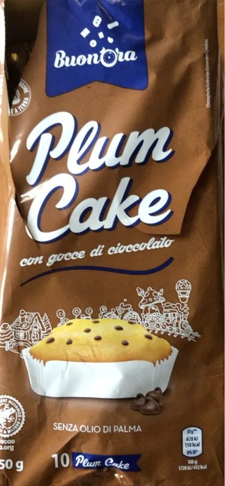 Plum cake con gocciole di cioccolato