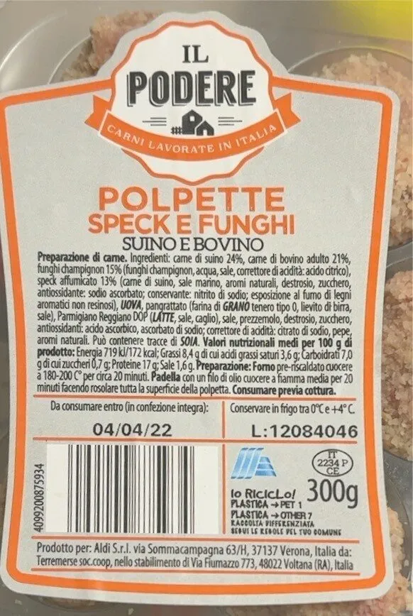 Polpette speck e funghi