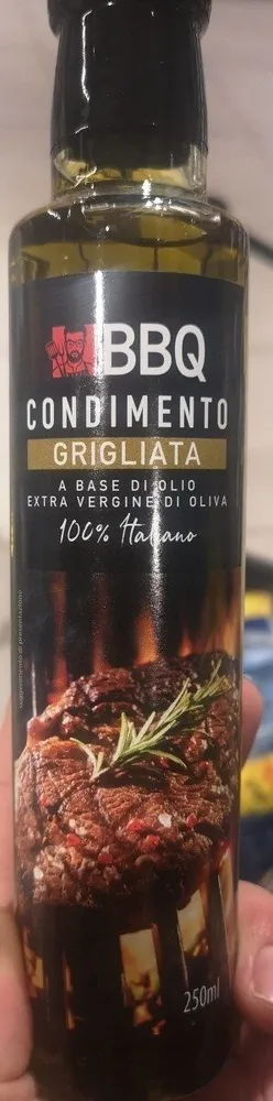 Condimento per grigliata a base di olio extra vergine d'oliva