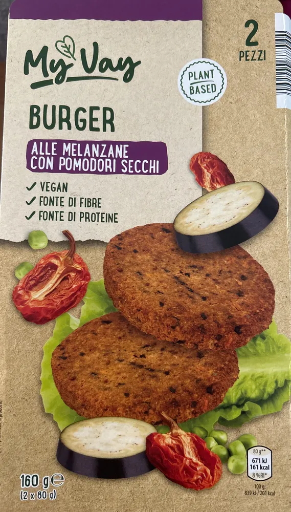 Burger allr melanzane con pomodori secchi