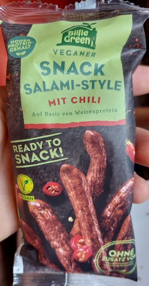 Veganer Snack Salami Style mit Chili