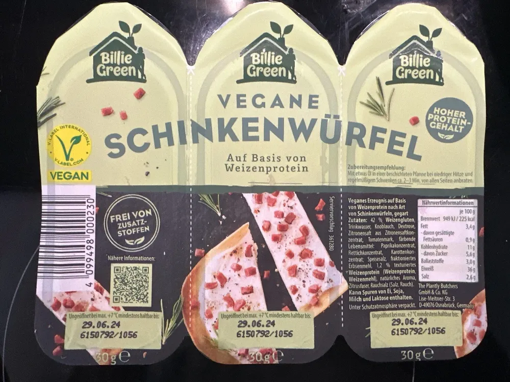 Vegane Schinkenwürfel