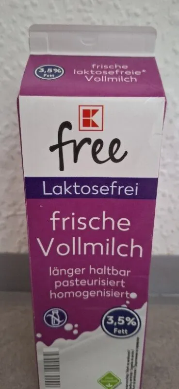 frische laktosefreie Vollmilch
