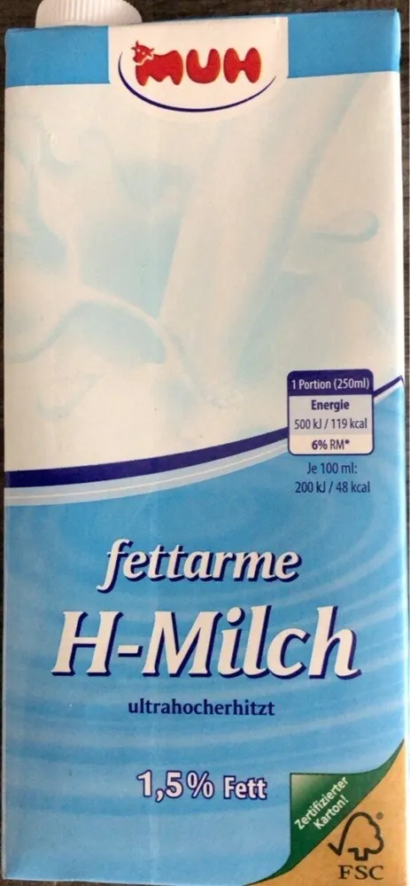 1,5 % Fett Fettarme H-milch