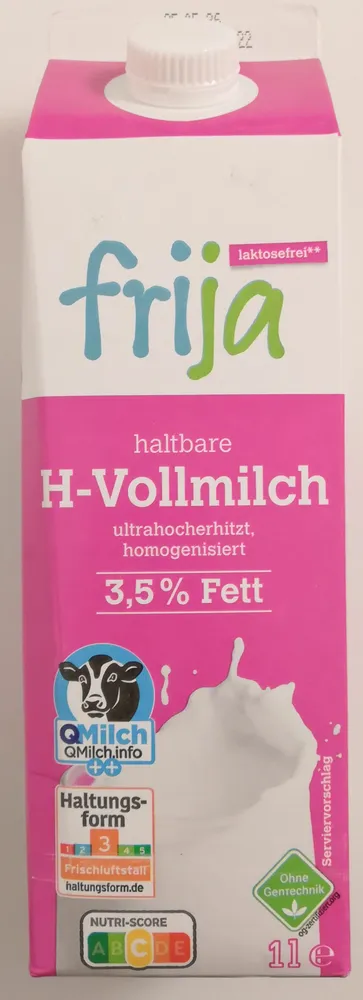 Haltbare H-Vollmilch 3,5 % Fett laktosefrei
