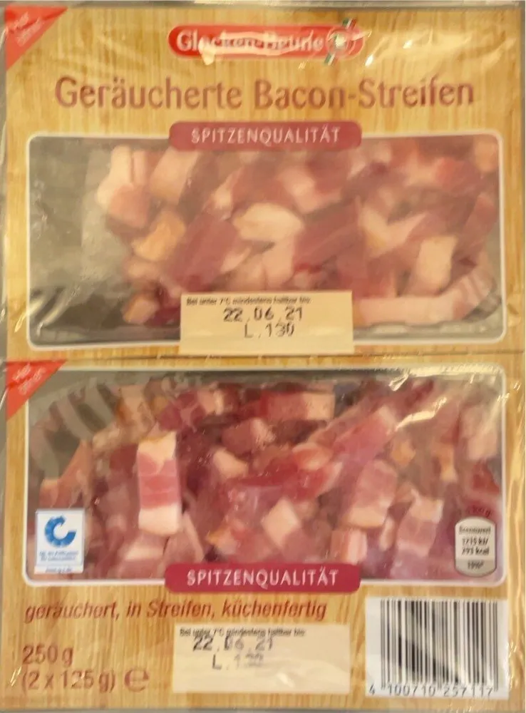 Geräucherte Bacon -Streifen